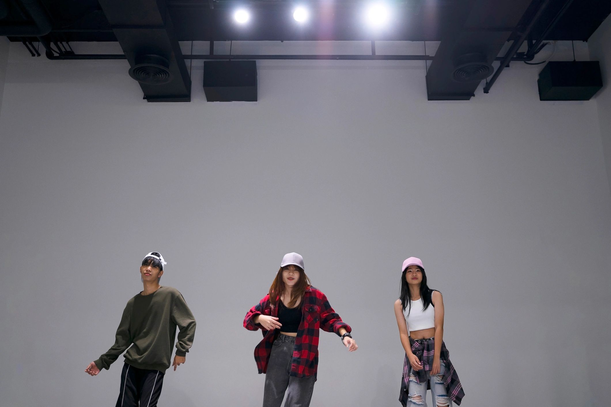 Dance group practicing together in a studio