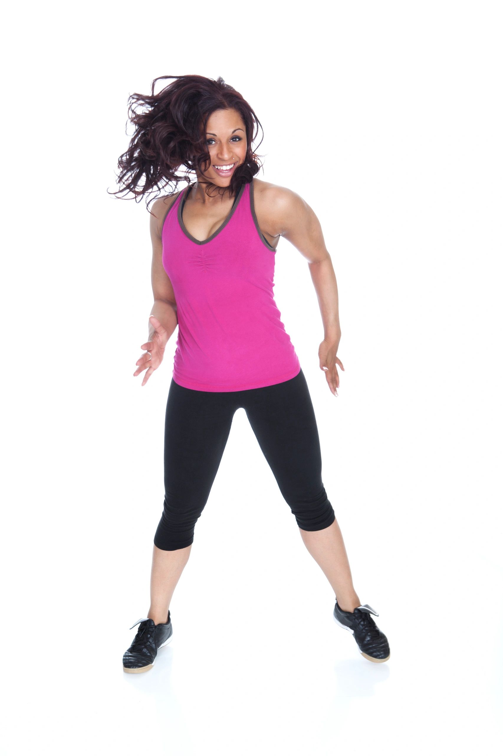 Energetic instructor leading movement