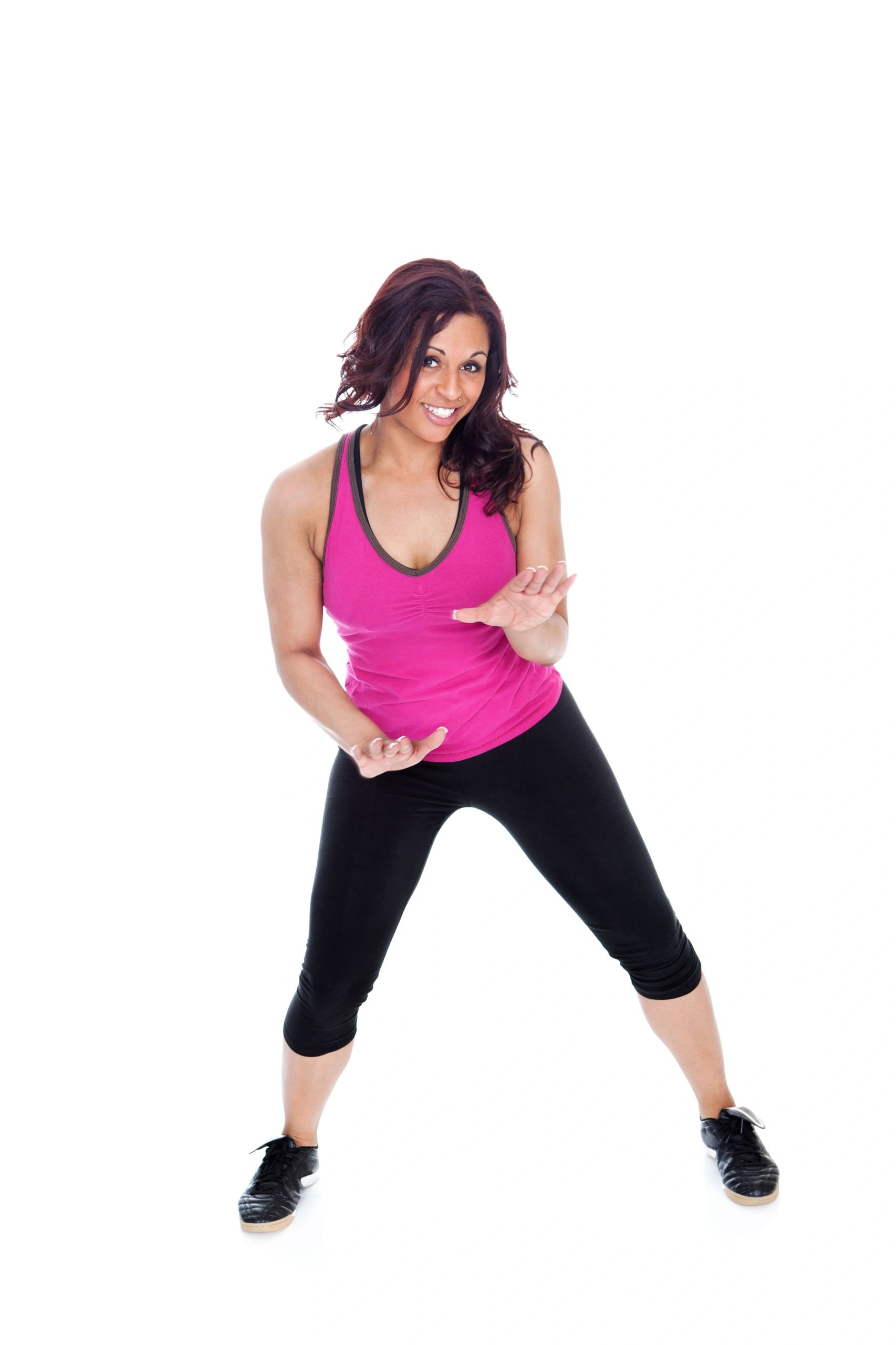 Dance fitness instructor in motion