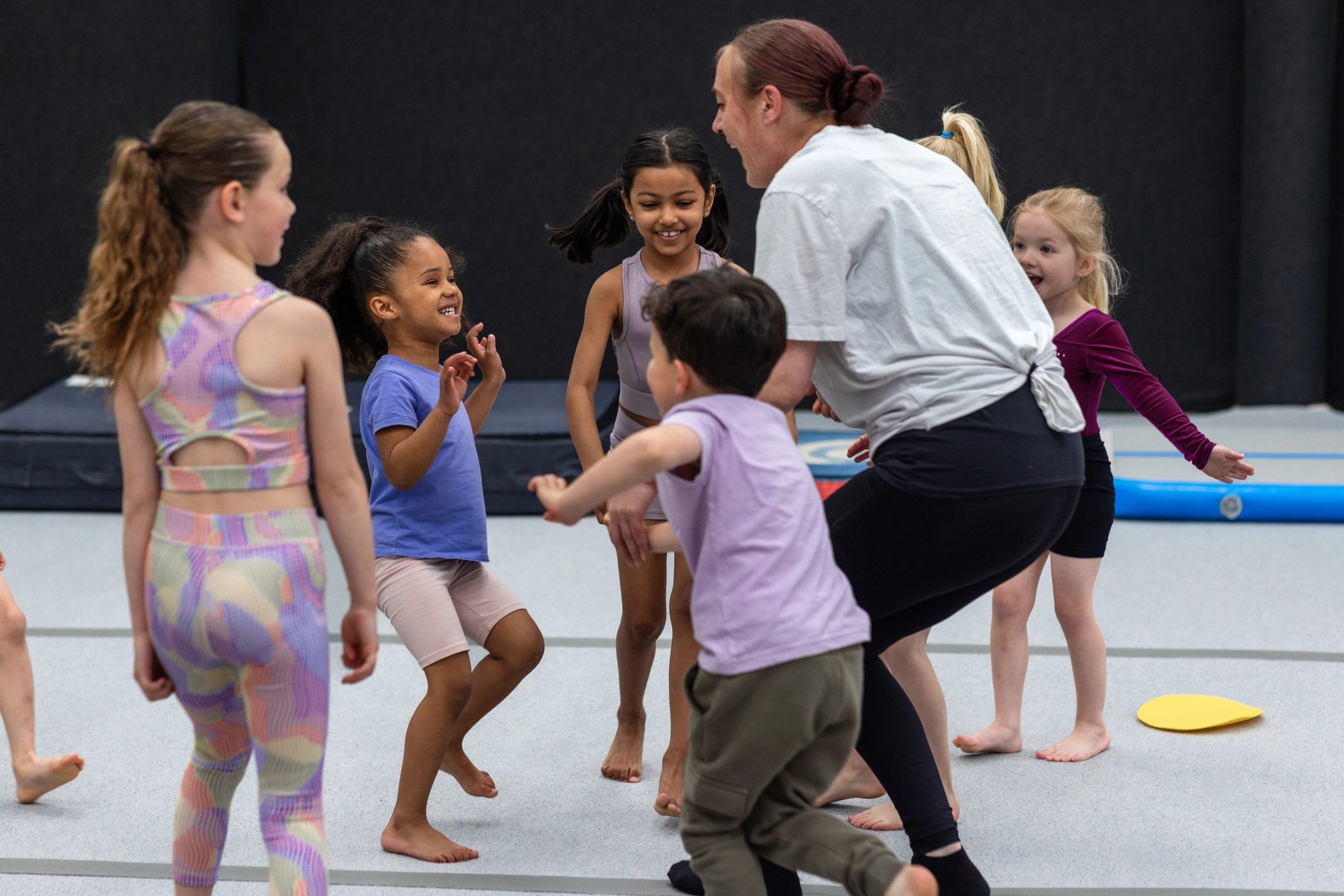 Children taking part in an active studio class